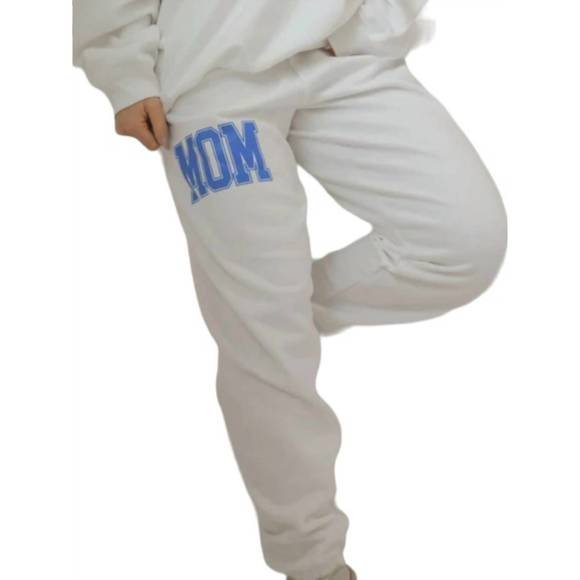 NEW FRIDAY + SATURDAY mom block sweatpants in white - Picture 3 of 4